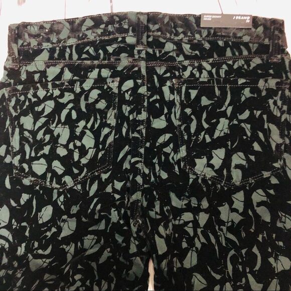 J Brand Olive Brocade Velvet Mid Rise Super Skinny Jeans 25 26 - Picture 6 of 9